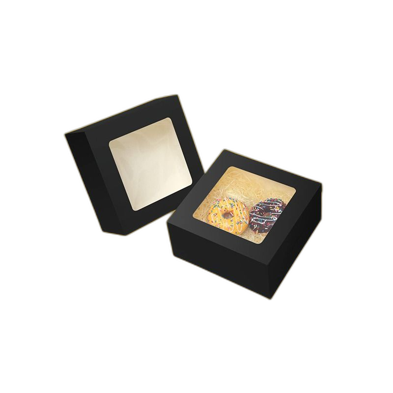 Black Bakery Boxes with Window